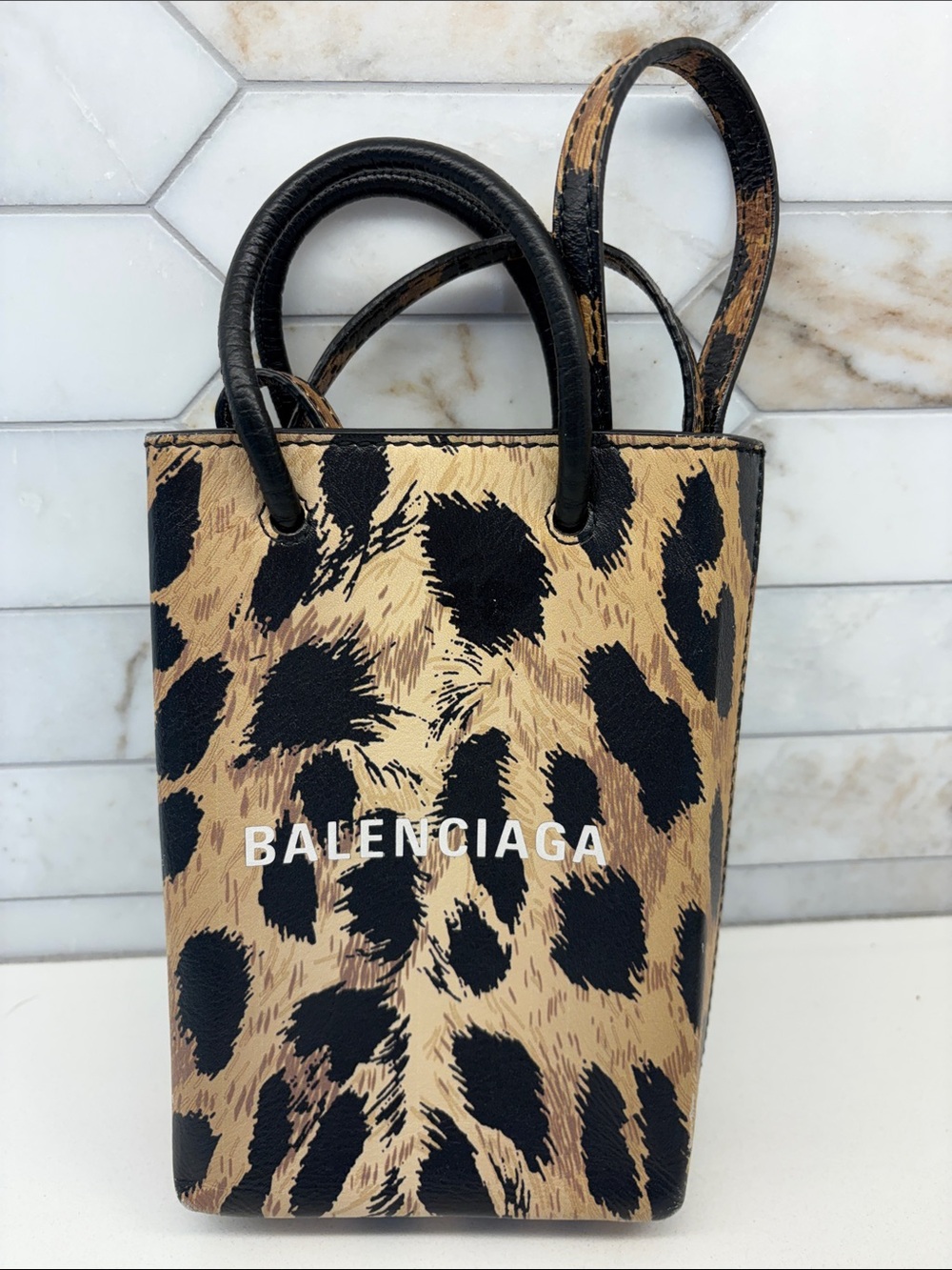 Balenciaga phone bag - animal print